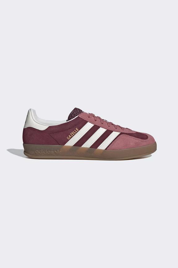 Gazelle Indoor W Maroon White Adidas Dame Retro